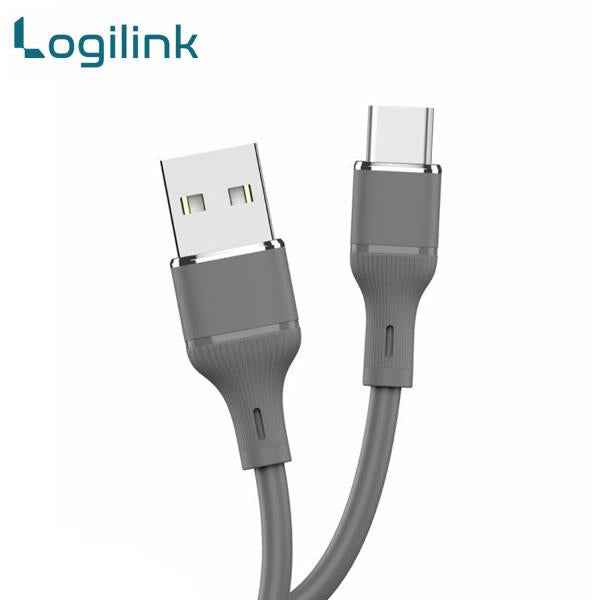 LOGILINK USB TO TYPE C SILICONE FAST CHARGING DATA CABLE 1M
