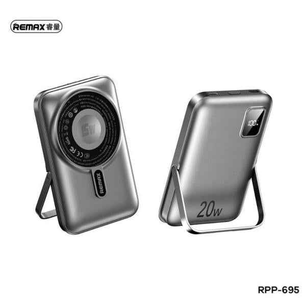 REMAX RPP-695 3 IN 1 (15W M/W) 22.5W + PD 20W POWER BANK WITH FOLDABLE STAND