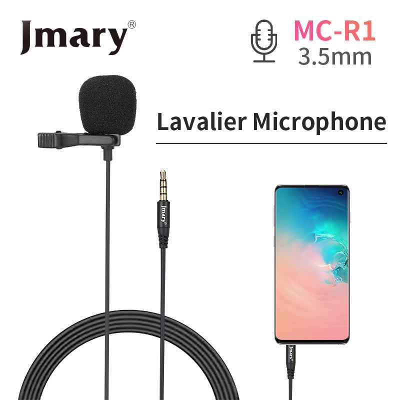 Professional Jmary 3.5mm lavalier microphone high fidelity audio
