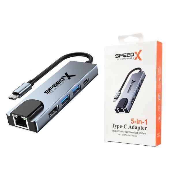 SPEED-X 5 IN 1 MULTI-PORT TYPE C 4K HDMI USB 3.0 CONVERTER