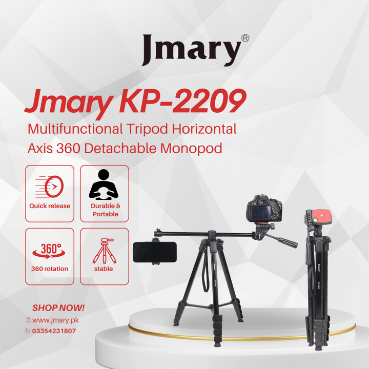 JMARY KP-2209 1.7M HORIZONTAL AXIS TRIPOD WITH EXTEN