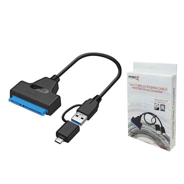 SPEEDX 2 in 1 USB AND TYPE-C TO SATA 3.0 CABLE