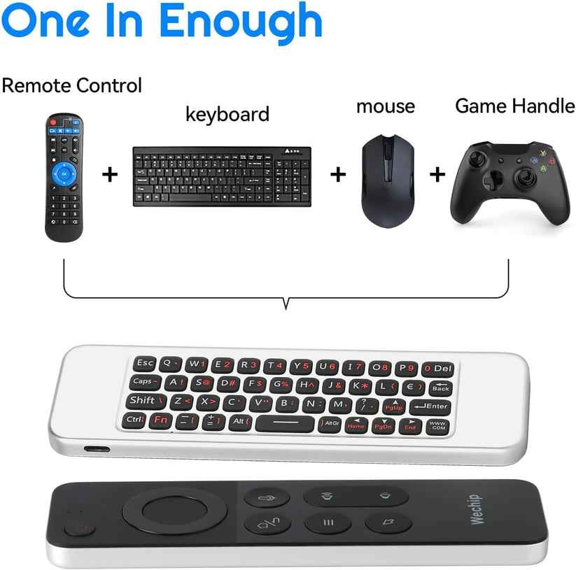 WECHIP W3 AIR MOUSE REMOTE 2.4GHZ MOTION SENSING 4 IN 1 WIRELESS KEYBOARD REMOTE FOR SMART TV