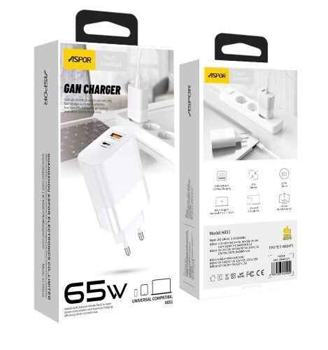 ASPOR GAN CHARGER A851 65W QC3.0