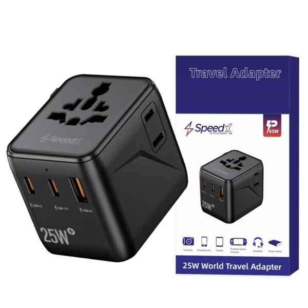 SPEEDX SP-TCW02 TRAVEL ADAPTER 25W PD 2C+1A+2AC