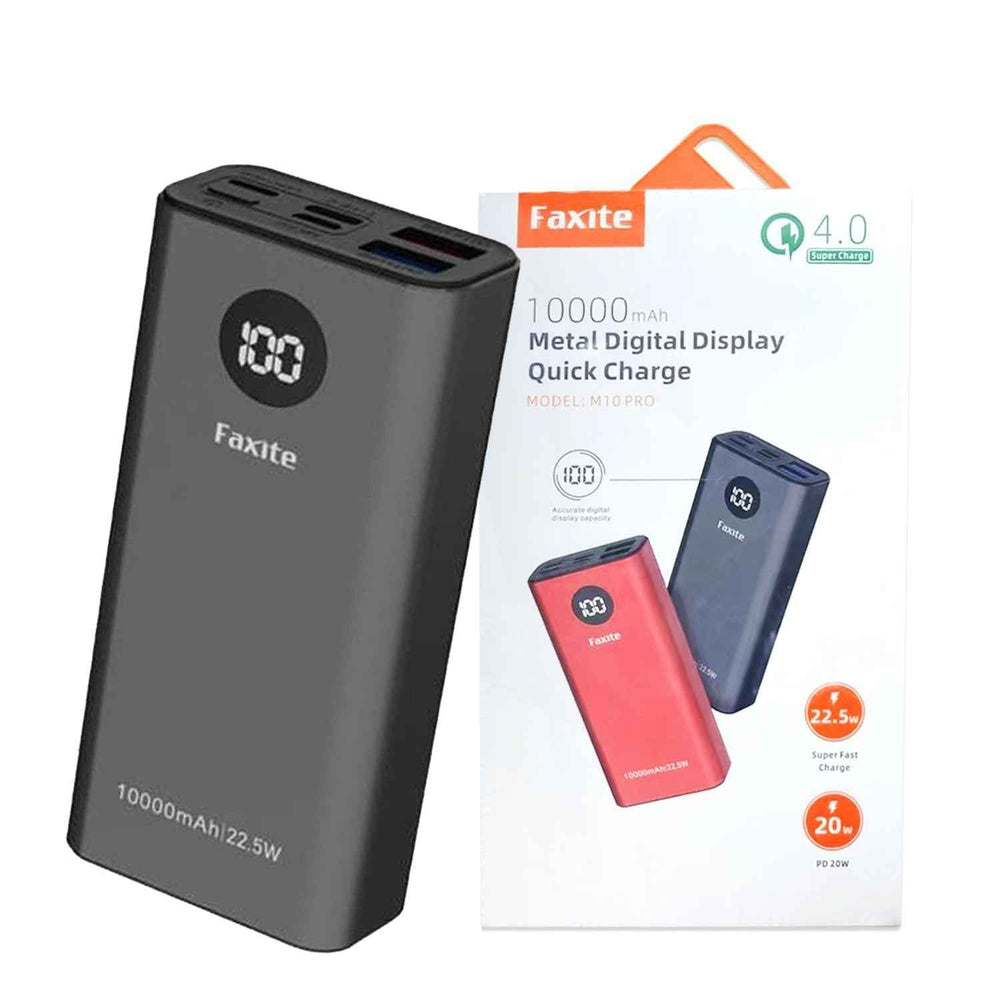 FAXITE M10PRO 10000mah 22.5W METAL DIGITAL DISPLAY
