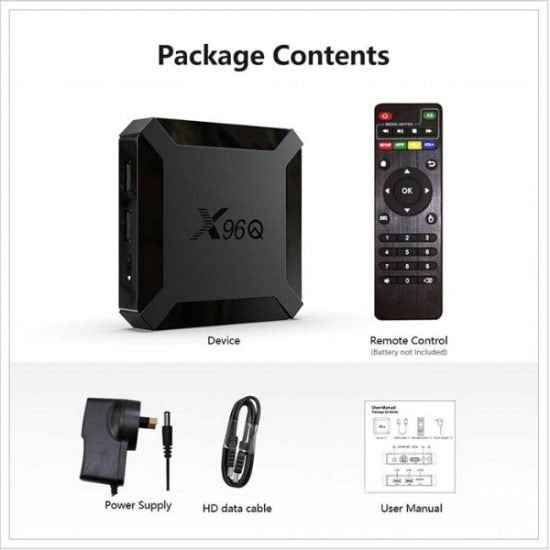 Smart Box X96Q Mini Quad Core 2g+16g 4K 60FPS ANDROID 10V