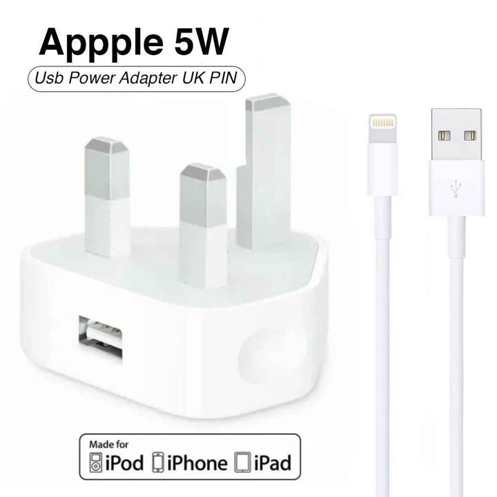 Iphone Usb 5W Power Adaptor UK Pin With Lightning