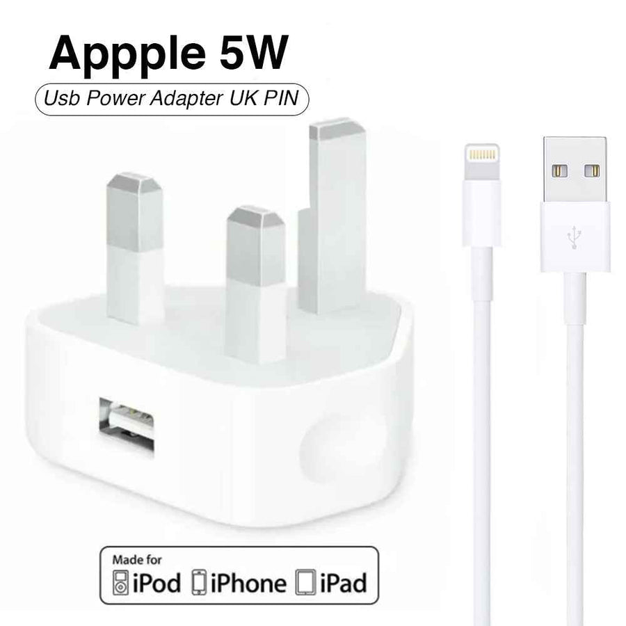 Iphone Usb 5W Power Adaptor UK Pin With Lightning