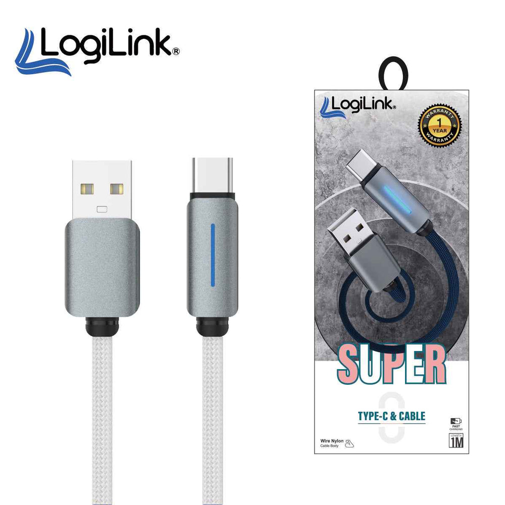LOGILINK USB TO TYPE C NYLON FAST CHARGING DATA CABLE