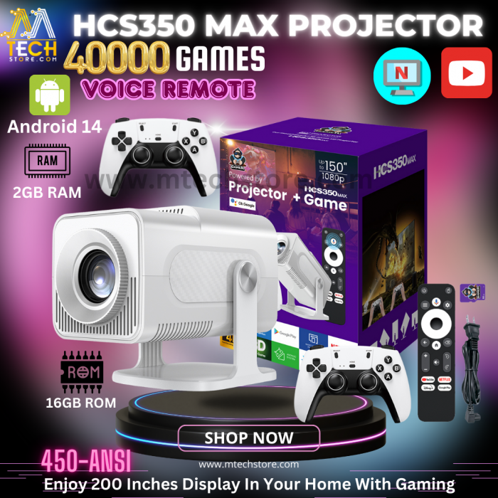 HCS350 Max latest Allwinner H713 4K Android 11 high lumen electric projector