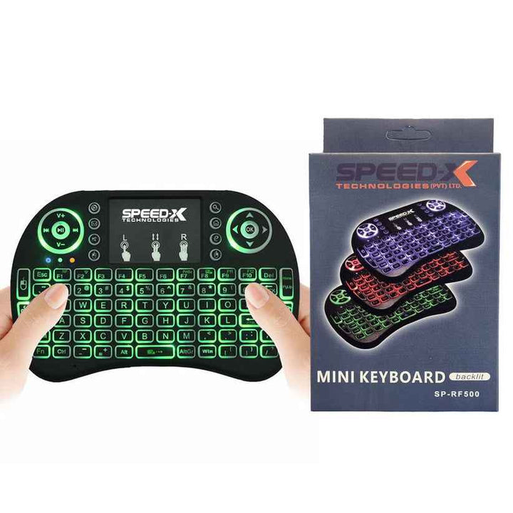 SpeedX RF 500 mini touchpad wireless with backlight keyboard mouse