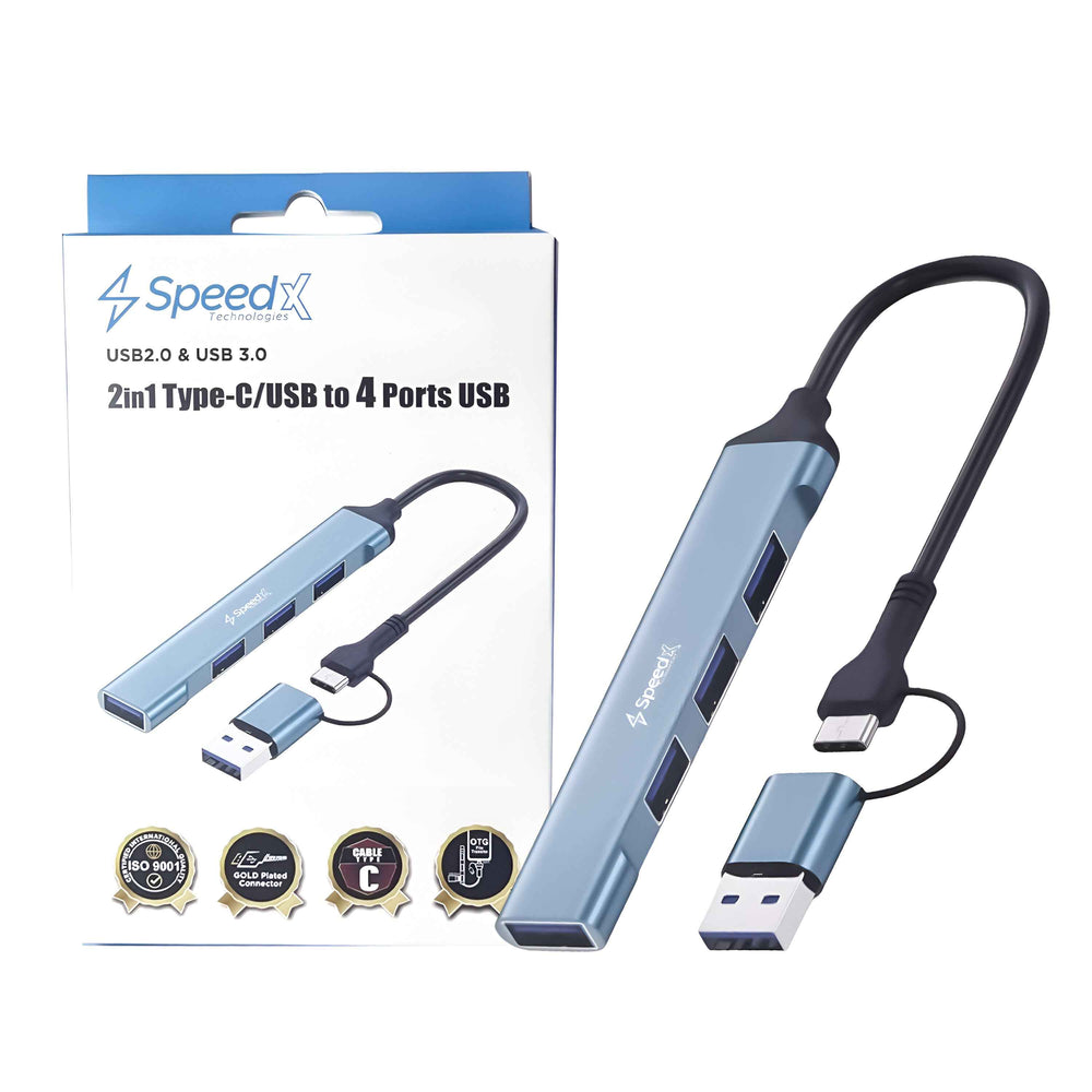 4 PORT USB 3.0 ULTRA SLIM PORTABLE HUB ALUMINUM ALLOY