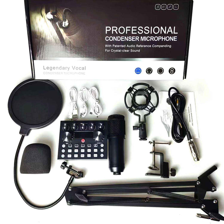 V10 BM-800 PODCAST CONDENSER MICROPHONE SET WITH LIVE SOUND